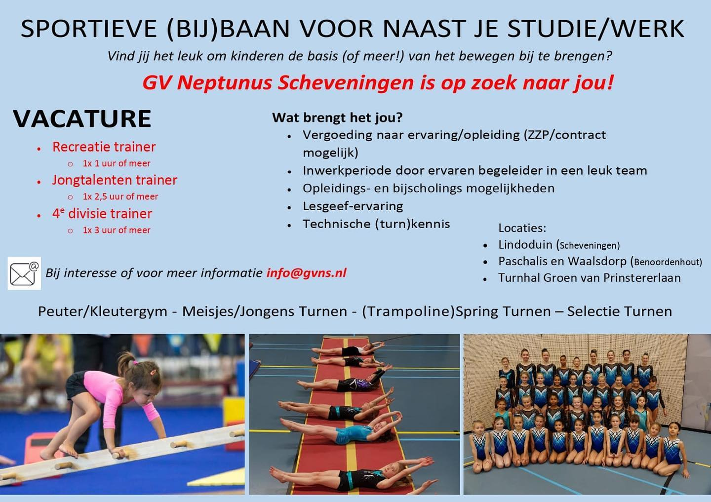 GV Neptunus Scheveningen is op zoek naar jou!