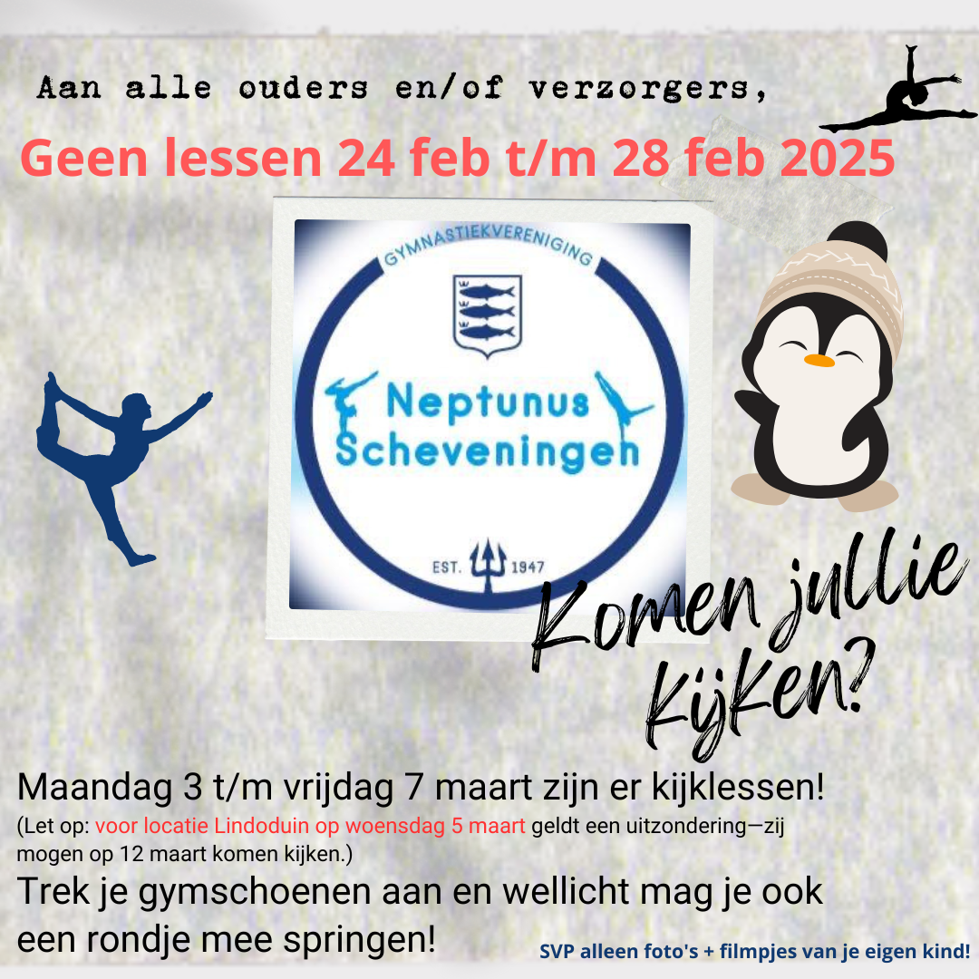 📢 GV Neptunus Scheveningen gaat een weekje met vakantie! 🎉