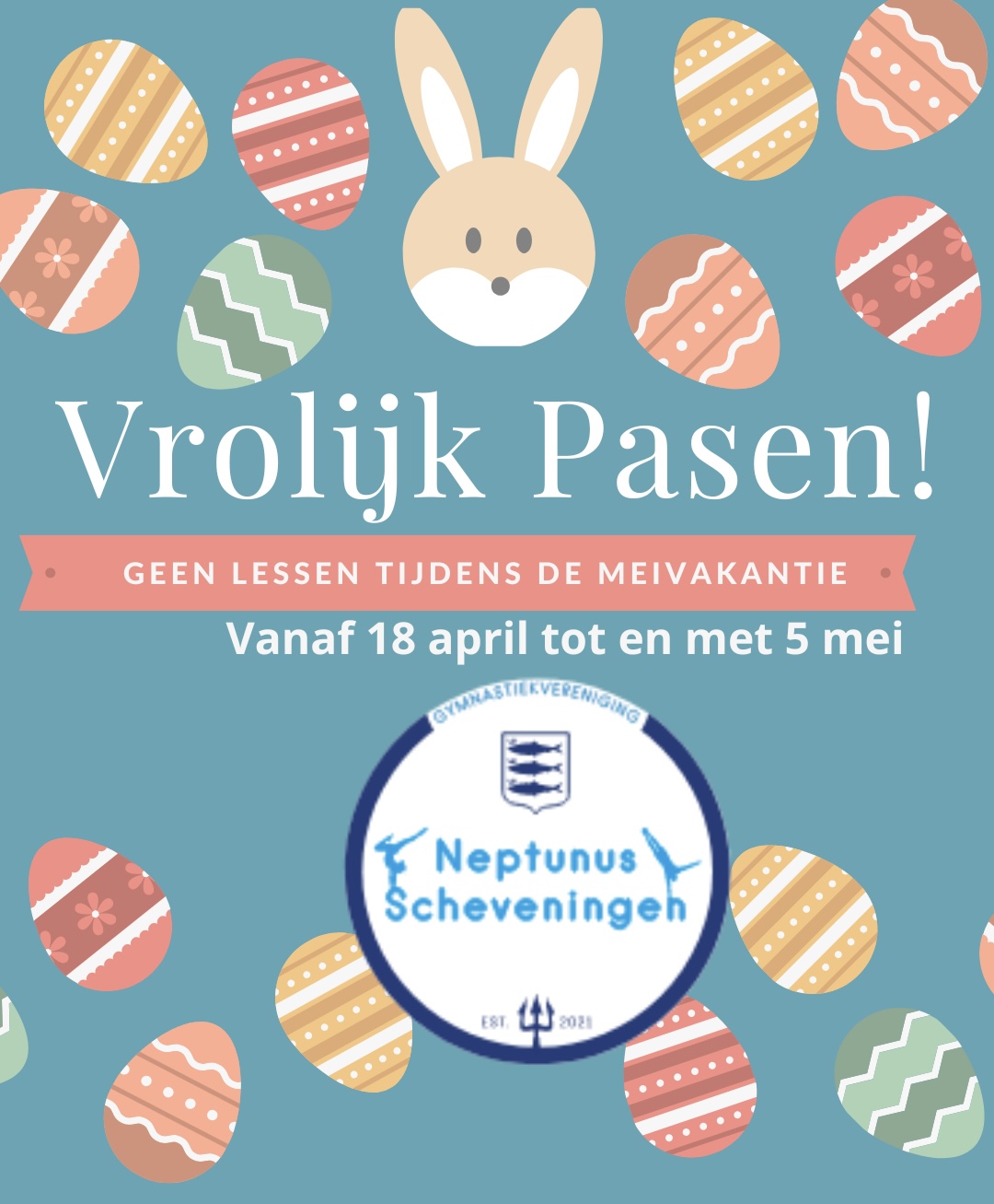 Tijdens de meivakantie, geen lessen!